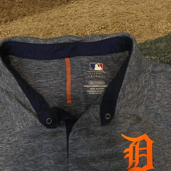 Grey and orange Detroit Tigers polo shirt #baseball - Picture 3 of 7